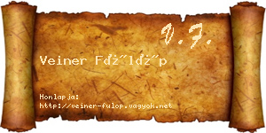 Veiner Fülöp névjegykártya